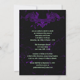 Uitnodiging tot weduwschap met Paarse Gothic in ra