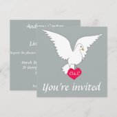 Uitnodiging tot weduwschap met Paloma Gray Dove (Voorkant / Achterkant)