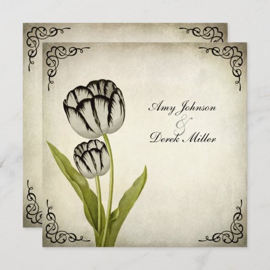 uitnodiging tot weduwschap met Parrot (Voorkant / Achterkant)