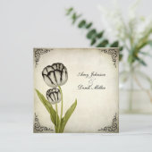 uitnodiging tot weduwschap met Parrot (Staand voorkant)