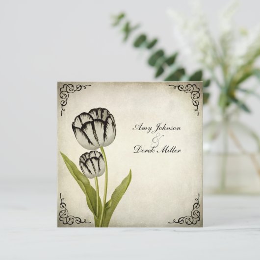 uitnodiging tot weduwschap met Parrot (Staand voorkant)