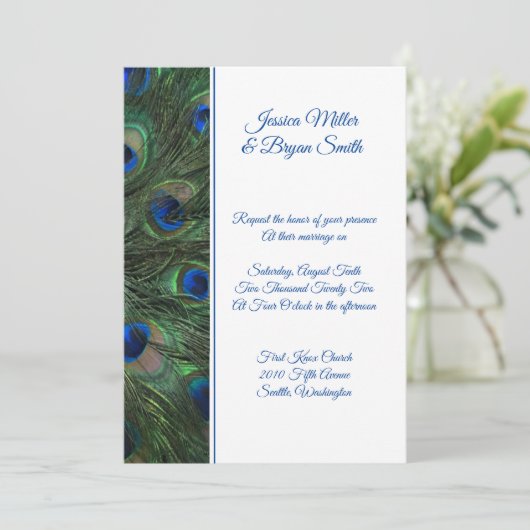 Uitnodiging tot weduwschap met Peacock (Staand voorkant)
