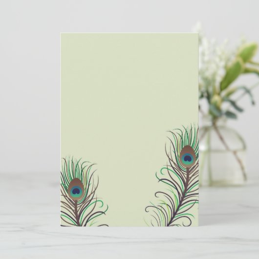Uitnodiging tot weduwschap met Peacock (Staand voorkant)