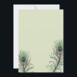 Uitnodiging tot weduwschap met Peacock<br><div class="desc">Voeg uw eigen tekst aan deze zachte groene Uitnodiging van het Pakket toe.</div>