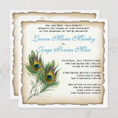 Uitnodiging tot weduwschap met Peacock (Voorkant / Achterkant)