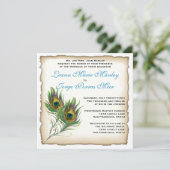 Uitnodiging tot weduwschap met Peacock (Staand voorkant)