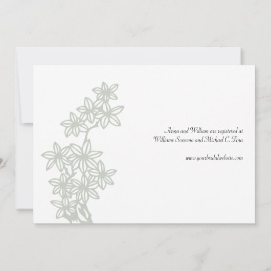 Uitnodiging tot weduwschap met Peacock (Achterkant)