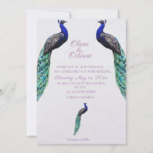 Uitnodiging tot weduwschap met Peacock (Voorkant)