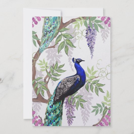 Uitnodiging tot weduwschap met Peacock (Achterkant)