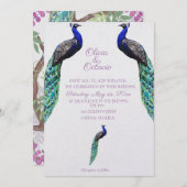 Uitnodiging tot weduwschap met Peacock (Voorkant / Achterkant)