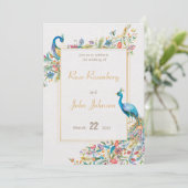 Uitnodiging tot weduwschap met Peacock (Staand voorkant)