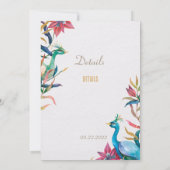 Uitnodiging tot weduwschap met Peacock (Achterkant)