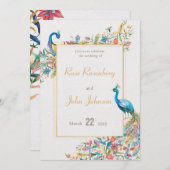 Uitnodiging tot weduwschap met Peacock (Voorkant / Achterkant)