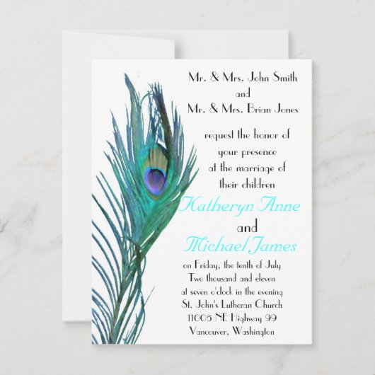 Uitnodiging tot weduwschap met Peacock #2 (Voorkant)