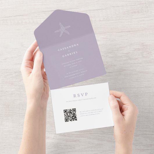 Uitnodiging tot weduwschap met QR-code RSVP (Afscheurbaar)