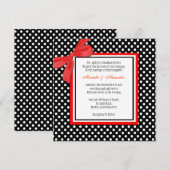 Uitnodiging tot weduwschap met rode en zwarte poka (Voorkant / Achterkant)