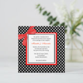 Uitnodiging tot weduwschap met rode en zwarte poka (Staand voorkant)
