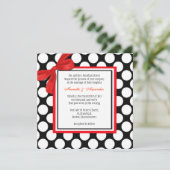 Uitnodiging tot weduwschap met rode en zwarte poka (Staand voorkant)