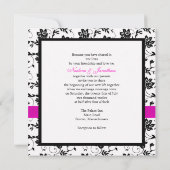 Uitnodiging tot weduwschap met roze bus (Achterkant)