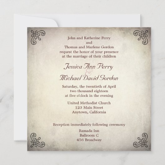 Uitnodiging tot weduwschap met roze parrot (Achterkant)