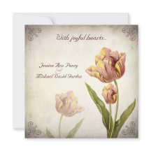 Uitnodiging tot weduwschap met roze parrot