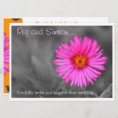  uitnodiging tot weduwschap met roze riemen (Voorkant / Achterkant)