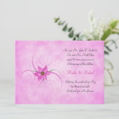  uitnodiging tot weduwschap met roze riemen (Staand voorkant)