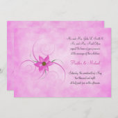  uitnodiging tot weduwschap met roze riemen (Voorkant / Achterkant)