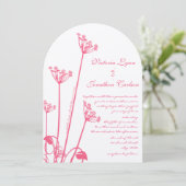 Uitnodiging tot weduwschap met roze wild zwijn (Staand voorkant)