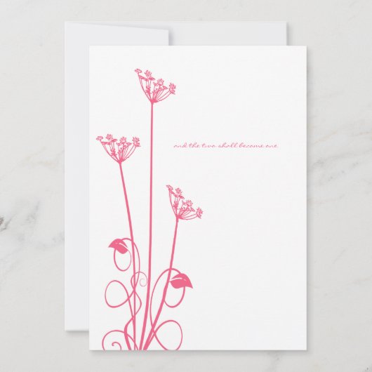 Uitnodiging tot weduwschap met roze wild zwijn (Achterkant)