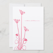 Uitnodiging tot weduwschap met roze wild zwijn (Achterkant)