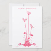 Uitnodiging tot weduwschap met roze wild zwijn (Achterkant)