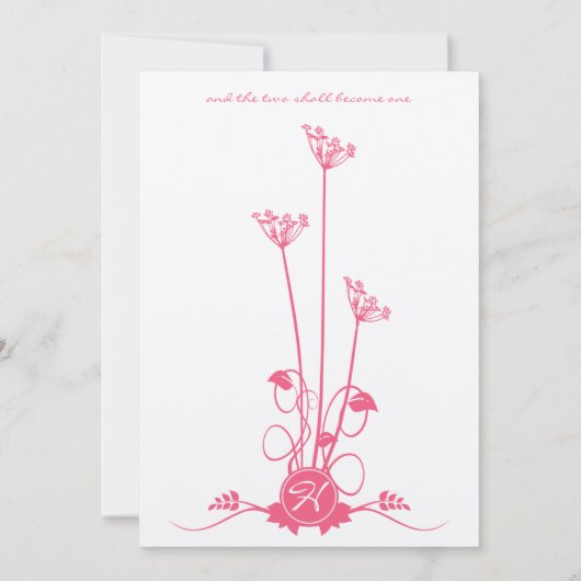 Uitnodiging tot weduwschap met roze wild zwijn (Achterkant)