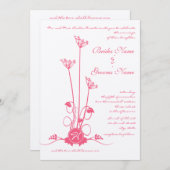 Uitnodiging tot weduwschap met roze wild zwijn (Voorkant / Achterkant)