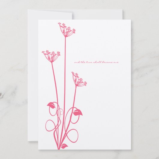 Uitnodiging tot weduwschap met roze wild zwijn (Achterkant)