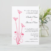 Uitnodiging tot weduwschap met roze wild zwijn (Staand voorkant)