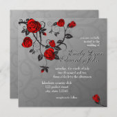 Uitnodiging tot weduwschap met Rozen (Voorkant / Achterkant)