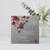 Uitnodiging tot weduwschap met Rozen (Staand voorkant)