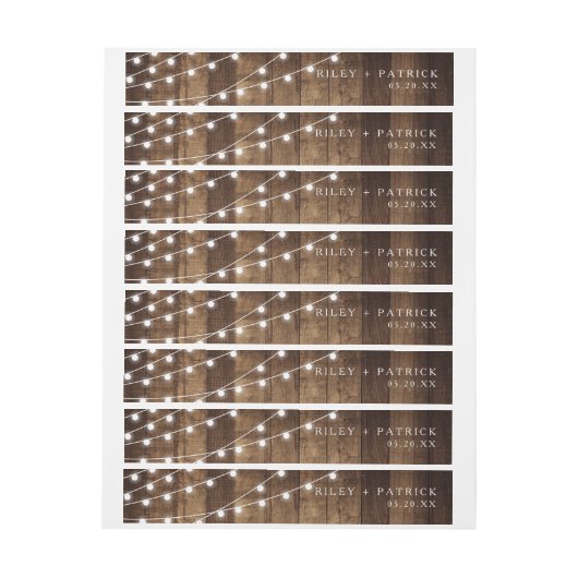 Uitnodiging tot weduwschap met Rustic Wood & Fairy Adreslabel Wikkel (Vel)