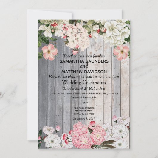 Uitnodiging tot weduwschap met Rustische kerry Blo (Voorkant)