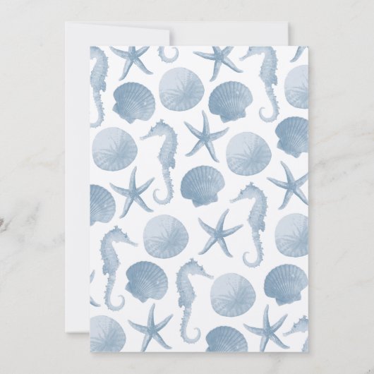 Uitnodiging tot weduwschap met Starfish - BLUE (Achterkant)