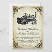  uitnodiging tot weduwschap met stoamlocomotief (Voorkant)