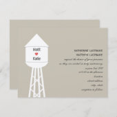 Uitnodiging tot weduwschap met watertoren (Voorkant / Achterkant)