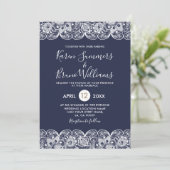 Uitnodiging tot weduwschap met witte Vintage (Staand voorkant)