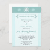 Uitnodiging tot weduwschap met zanddollar (Voorkant / Achterkant)