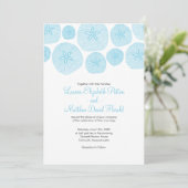 Uitnodiging tot weduwschap met zanddollar (Staand voorkant)