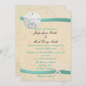 Uitnodiging tot weduwschap met zanddollar (Voorkant / Achterkant)