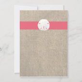 Uitnodiging tot weduwschap met zanddollar - koraal (Achterkant)