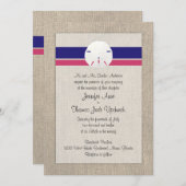 Uitnodiging tot weduwschap met zanddollar - 'Melon (Voorkant / Achterkant)