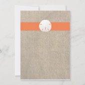 Uitnodiging tot weduwschap met zanddollar - Oranje (Achterkant)